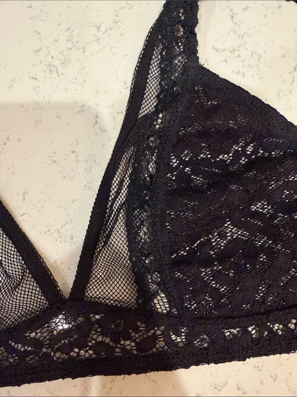 Urban Outfitters Delicate Black Lace Triangle Bralette Size L